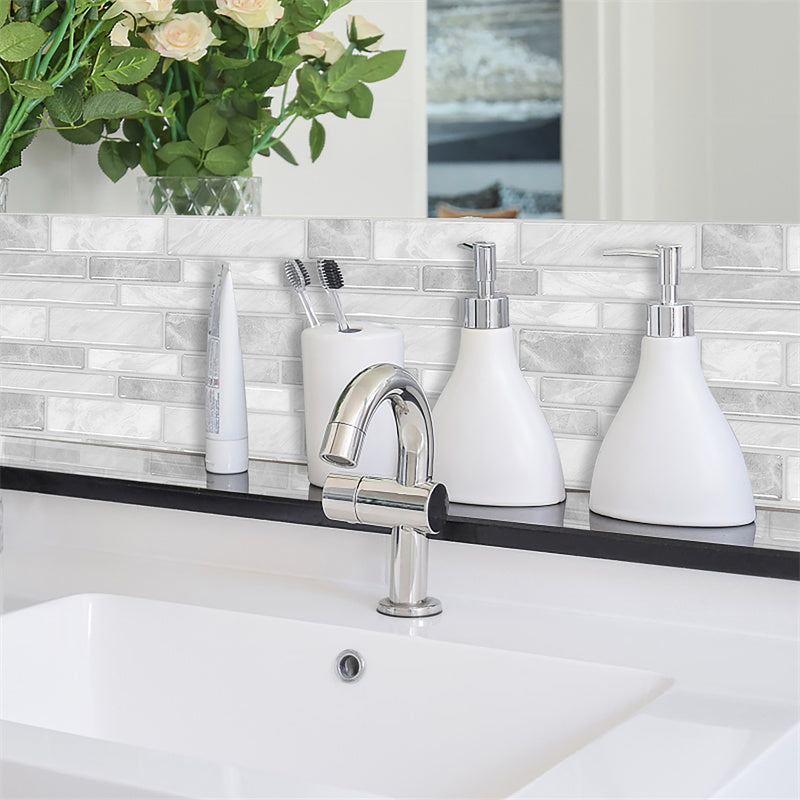 MT1031 - Oblong Walltiles Peel And Stick Backsplash Tile , 12" x 12" Marble Tile