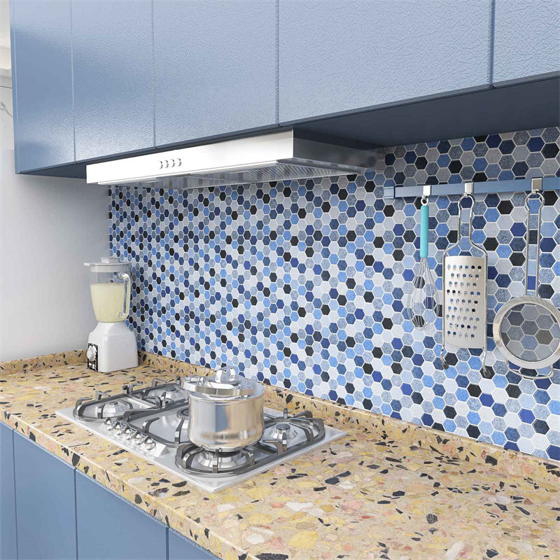 MT1165 - Regular hexagon Peel And Stick Backsplash Tile , 12" x 12" Tile