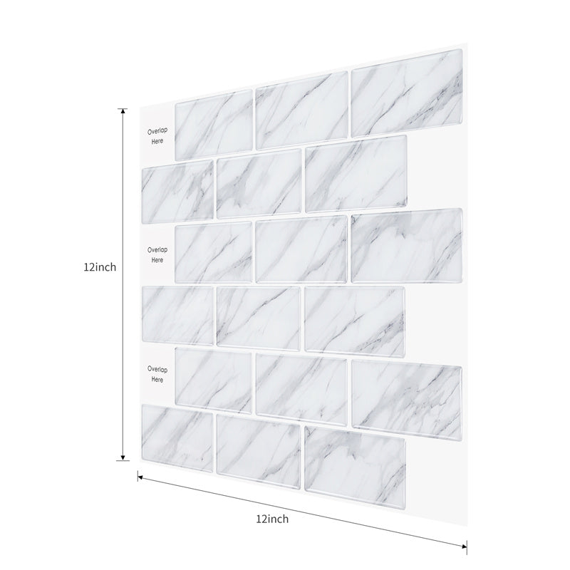 MT1049 - Subway Peel And Stick Backsplash Tile , 12" x 12" Marble Tile