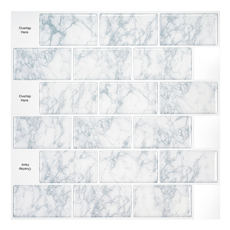 MT1014 - Subway Peel And Stick Backsplash Tile , 12" x 12" Marble Tile