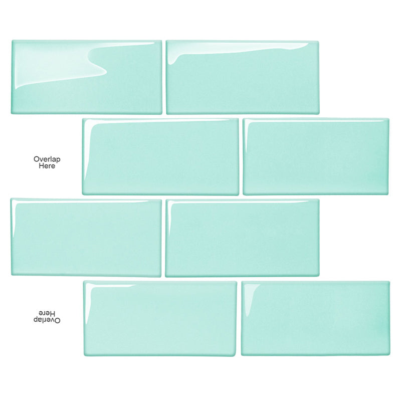 MT1097 - Subway Peel And Stick Backsplash Tile , 12" x 12" Green Marble Tile