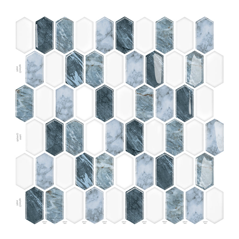 MT1254 - Off-white long hexagon hexagon Diamond Peel And Stick Backspl ...