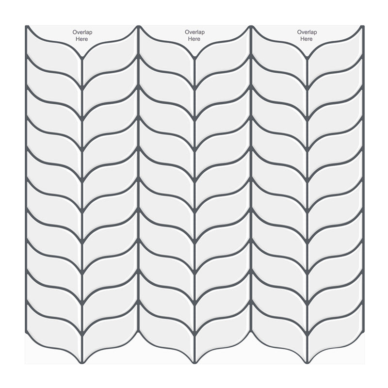 MT1044 - White+Grey Peel And Stick Backsplash Tile , 12" x 12" Tile