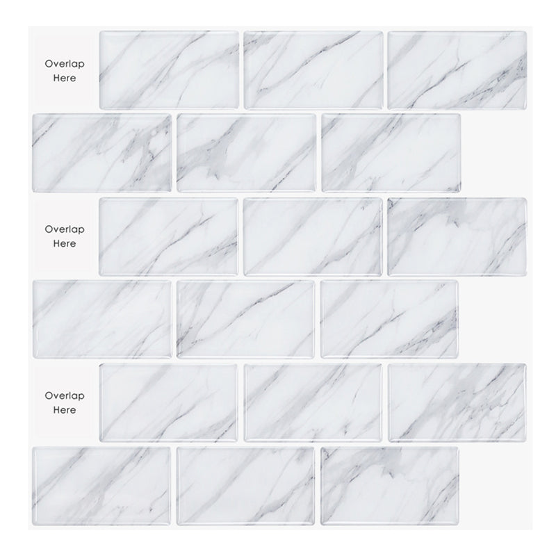 MT1049 - Subway Peel And Stick Backsplash Tile , 12" x 12" Marble Tile