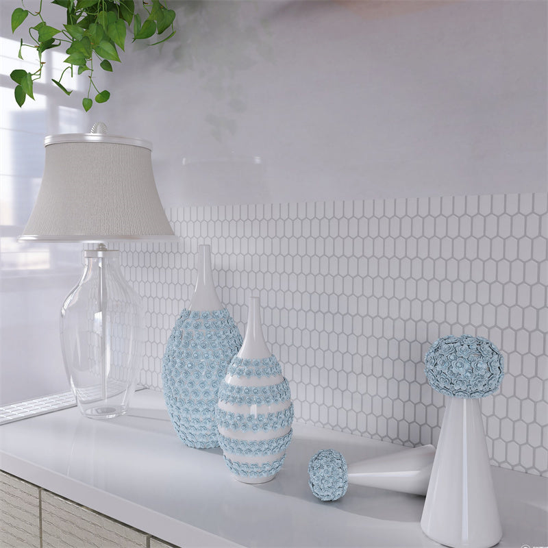 MT1138 - Long Hexagon Diamond Peel And Stick Backsplash Tile , 12" x 12" Tile