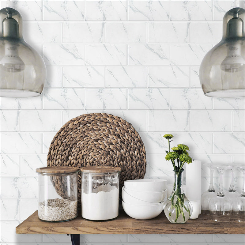 MT1098 - Subway Peel And Stick Backsplash Tile , 10" x 12" Marble Tile