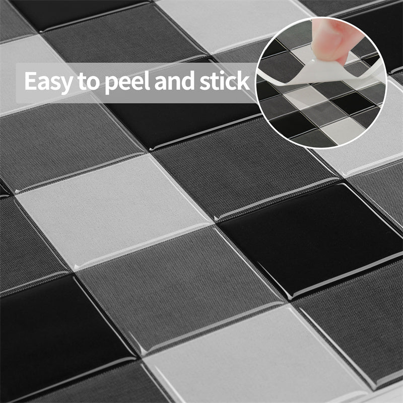 MT1183 - Checkered Peel And Stick Backsplash Tile , 12" x 12" Tile