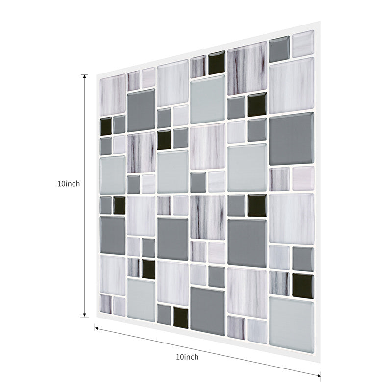 MT1001 - Mosaic Decals Peel And Stick Backsplash Tile , 10" x 10" Marble Checkered Tile