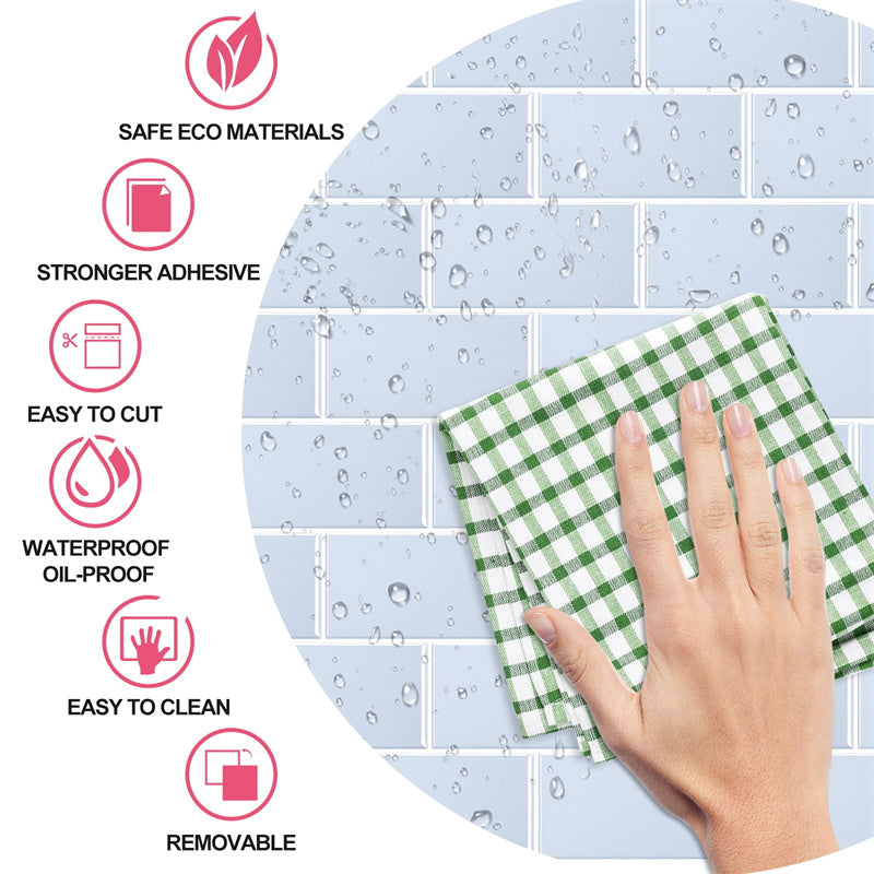 MT1095 - Subway Peel and Stick Backsplash Tile , 12" x 12" blue marble Tile