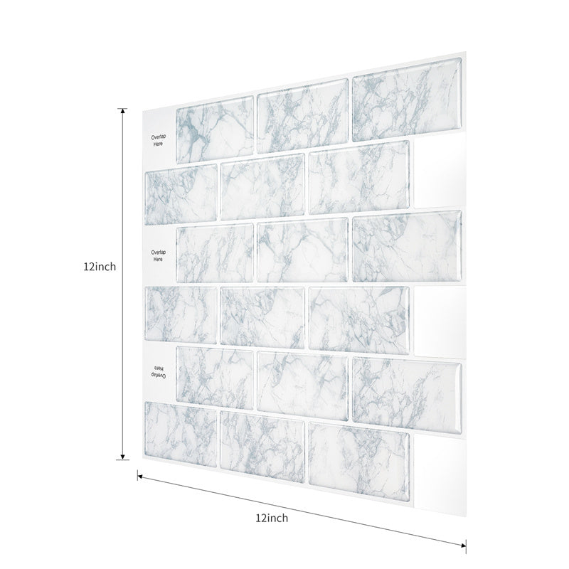 MT1014 - Subway Peel And Stick Backsplash Tile , 12" x 12" Marble Tile