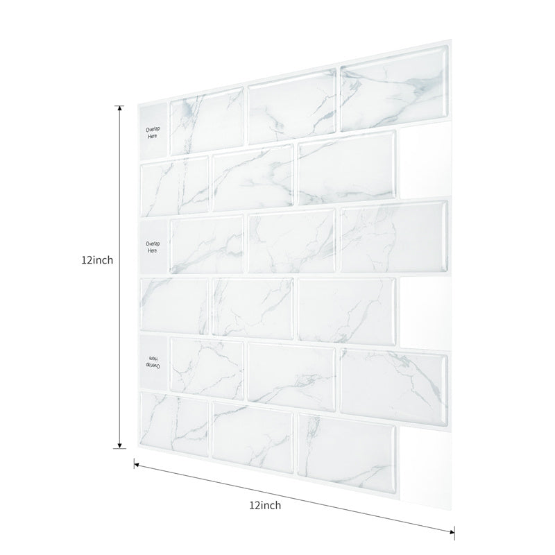 MT1013 - Subway Peel and Stick Backsplash Tile , 12" x 12" carrara marble Tile