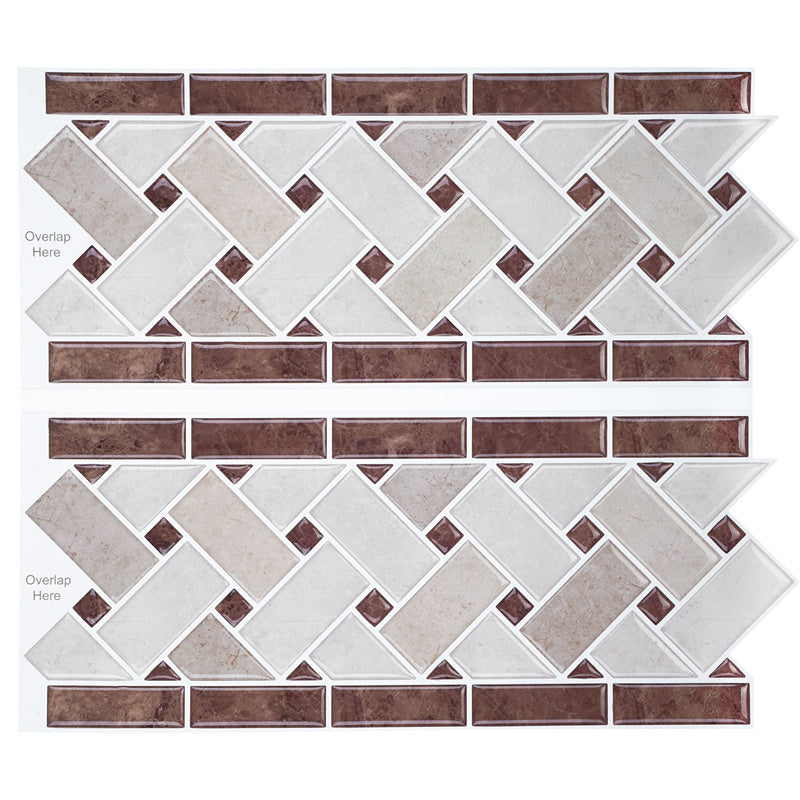 MT1081 - Peel and Stick Backsplash Tile Borders , 12" x 10" Tile