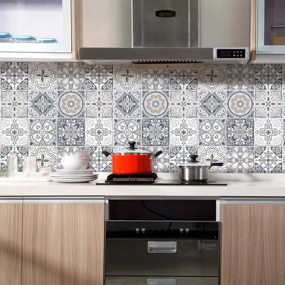 MT1211 - Baroque Decals Peel And Stick Backsplash Tile , 12" x 12"  Tile