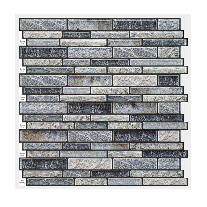 MT1086 - Oblong Walltiles Peel And Stick Backsplash Tile , 12" x 12" Marble Tile