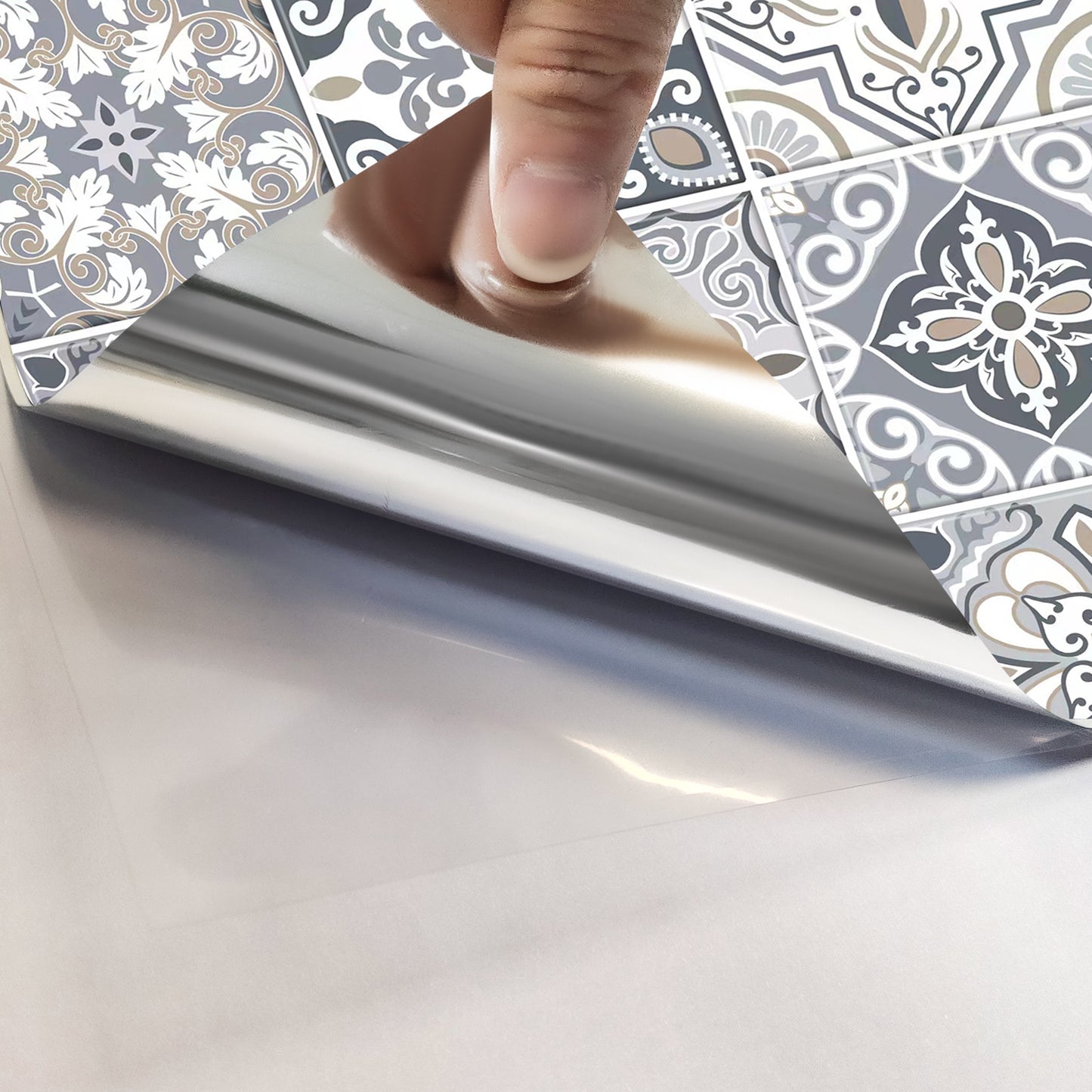 MT1211 - Baroque Decals Peel And Stick Backsplash Tile , 12" x 12"  Tile