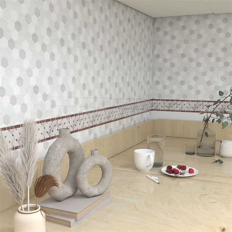 MT1081 - Peel and Stick Backsplash Tile Borders , 12" x 10" Tile