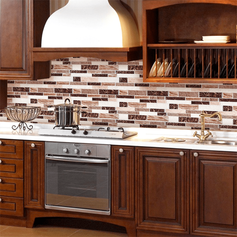 MT1034 - Oblong Walltiles Peel And Stick Backsplash Tile , 12" x 12" Marble Tile