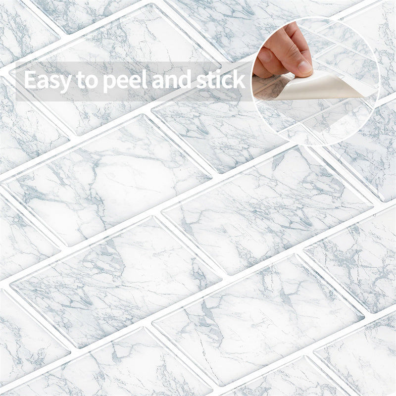 MT1014 - Subway Peel And Stick Backsplash Tile , 12" x 12" Marble Tile