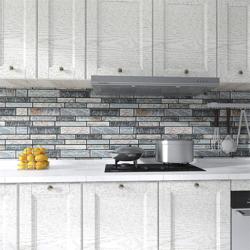MT1086 - Oblong Walltiles Peel And Stick Backsplash Tile , 12" x 12" Marble Tile