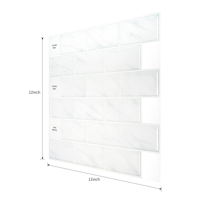 MT1015 - Subway Peel And Stick Backsplash Tile , 12" x 12" Marble Tile