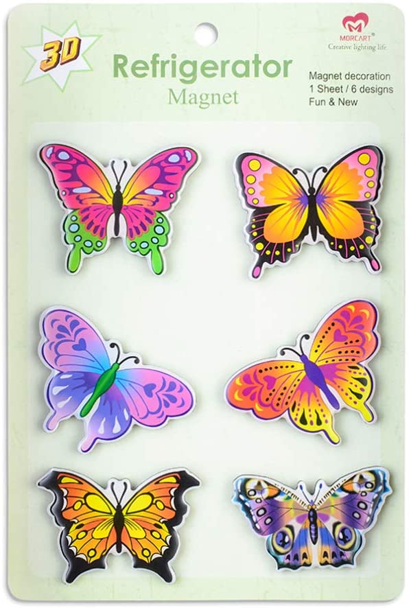 MORCART 6pcs Butterfly Fridge Magnets