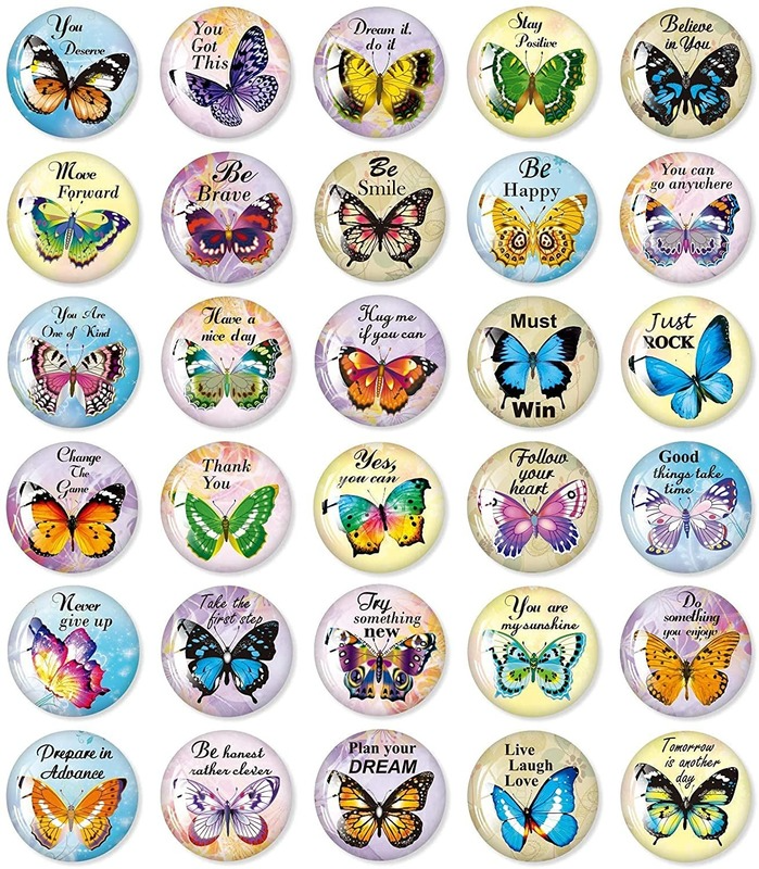 MORCART 30PCS Butterfly Inspirational Refrigerator Magnets