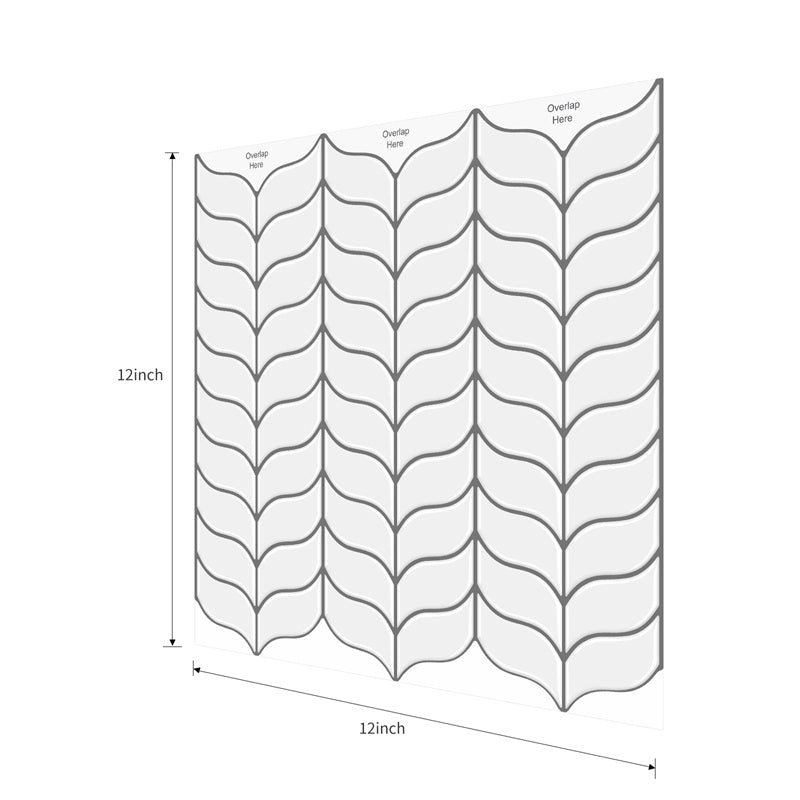 MT1044 - White+Grey Peel And Stick Backsplash Tile , 12" x 12" Tile