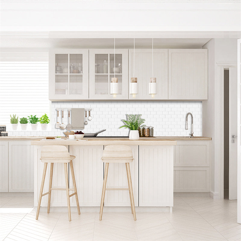 MT1038 - Subway Peel And Stick Backsplash Tile , 12" x 12" White Tile