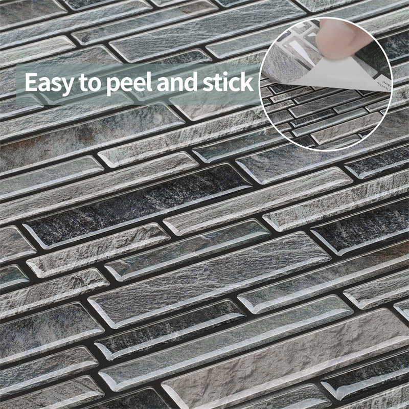 MT1086 - Oblong Walltiles Peel And Stick Backsplash Tile , 12" x 12" Marble Tile