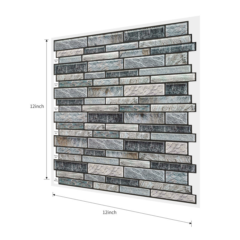 MT1086 - Oblong Walltiles Peel And Stick Backsplash Tile , 12" x 12" Marble Tile