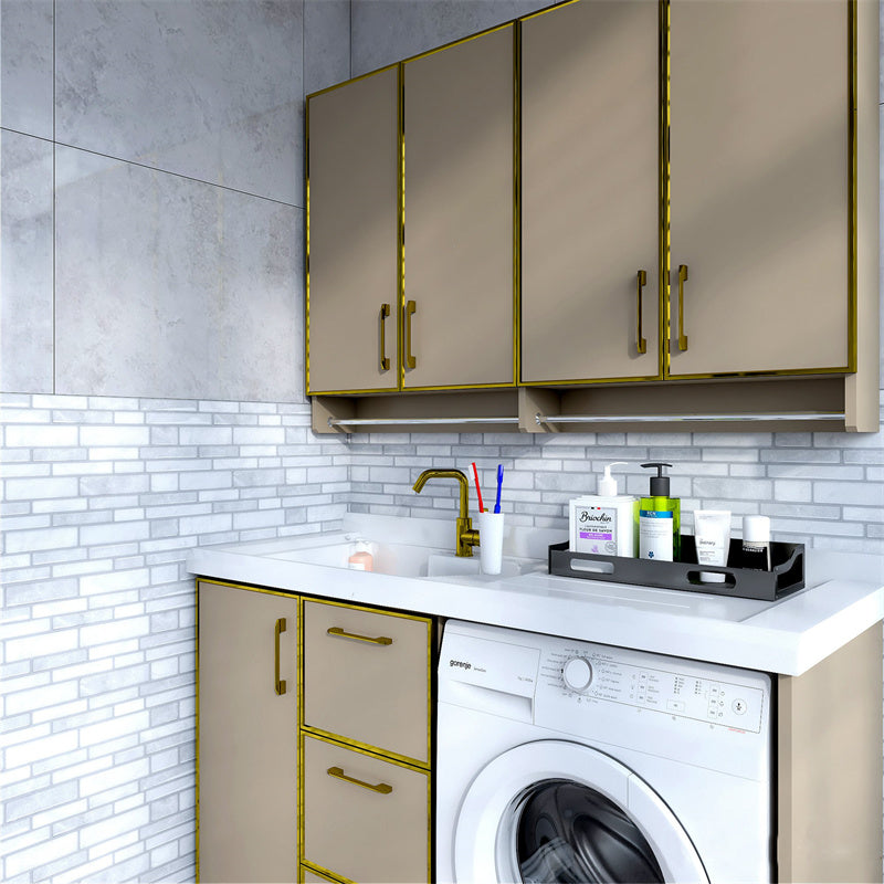 MT1031 - Oblong Walltiles Peel And Stick Backsplash Tile , 12" x 12" Marble Tile
