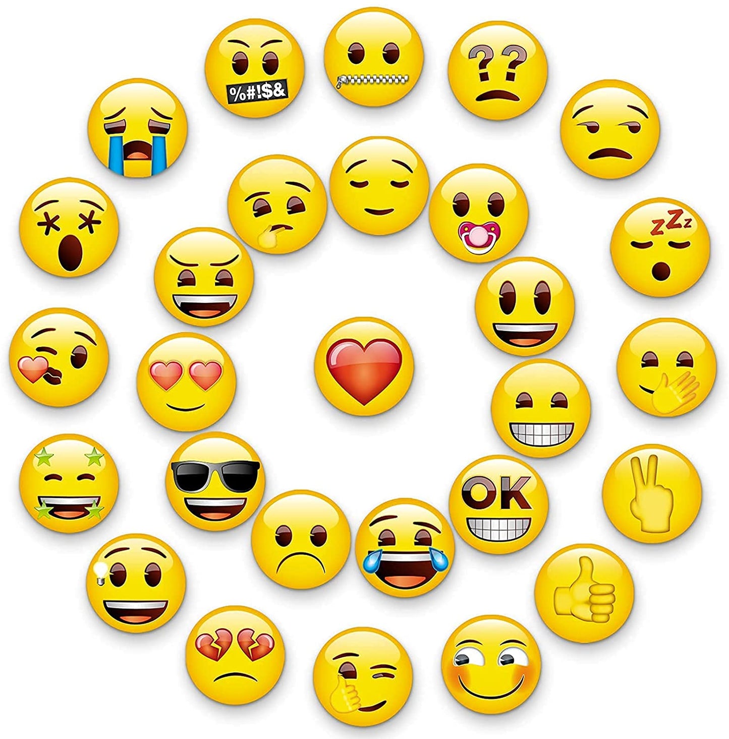 MORCART 28pcs Emoji Refrigerator Magnets-A