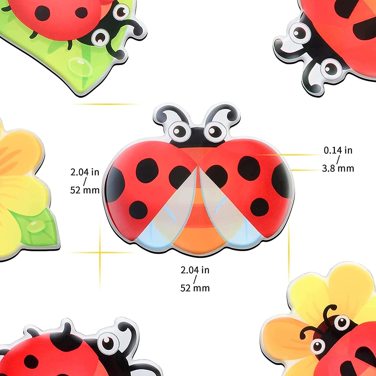 MORCART Ladybug Refrigerator Magnets