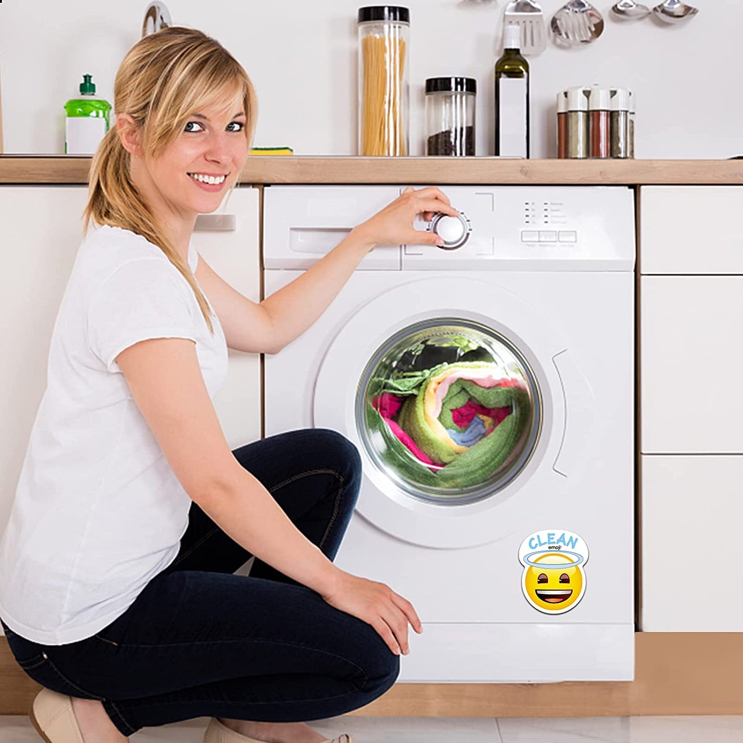MORCART Angel Devil Emoji Clean Dirty Dishwasher Magnet