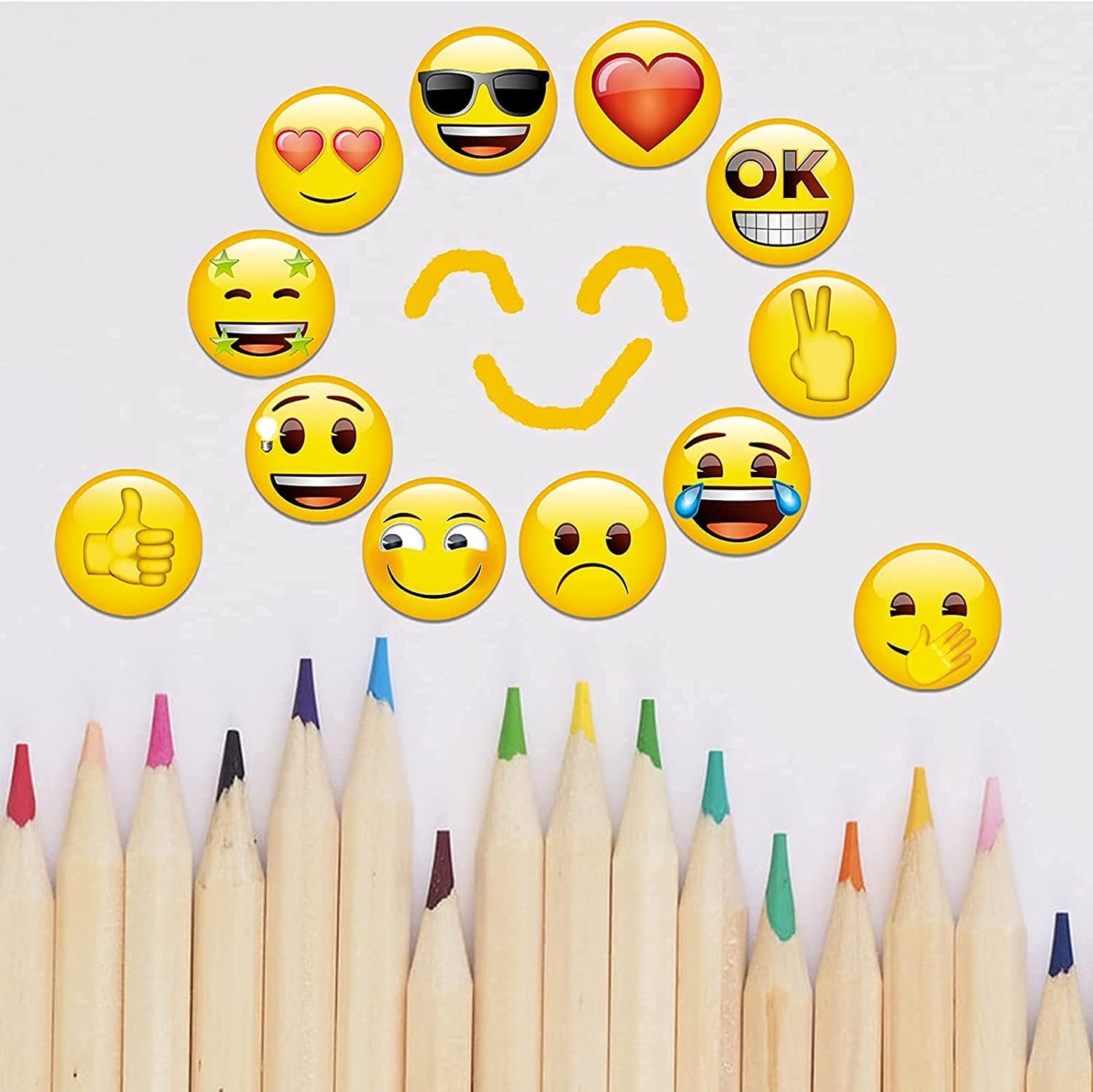 MORCART 28pcs Emoji Refrigerator Magnets-A