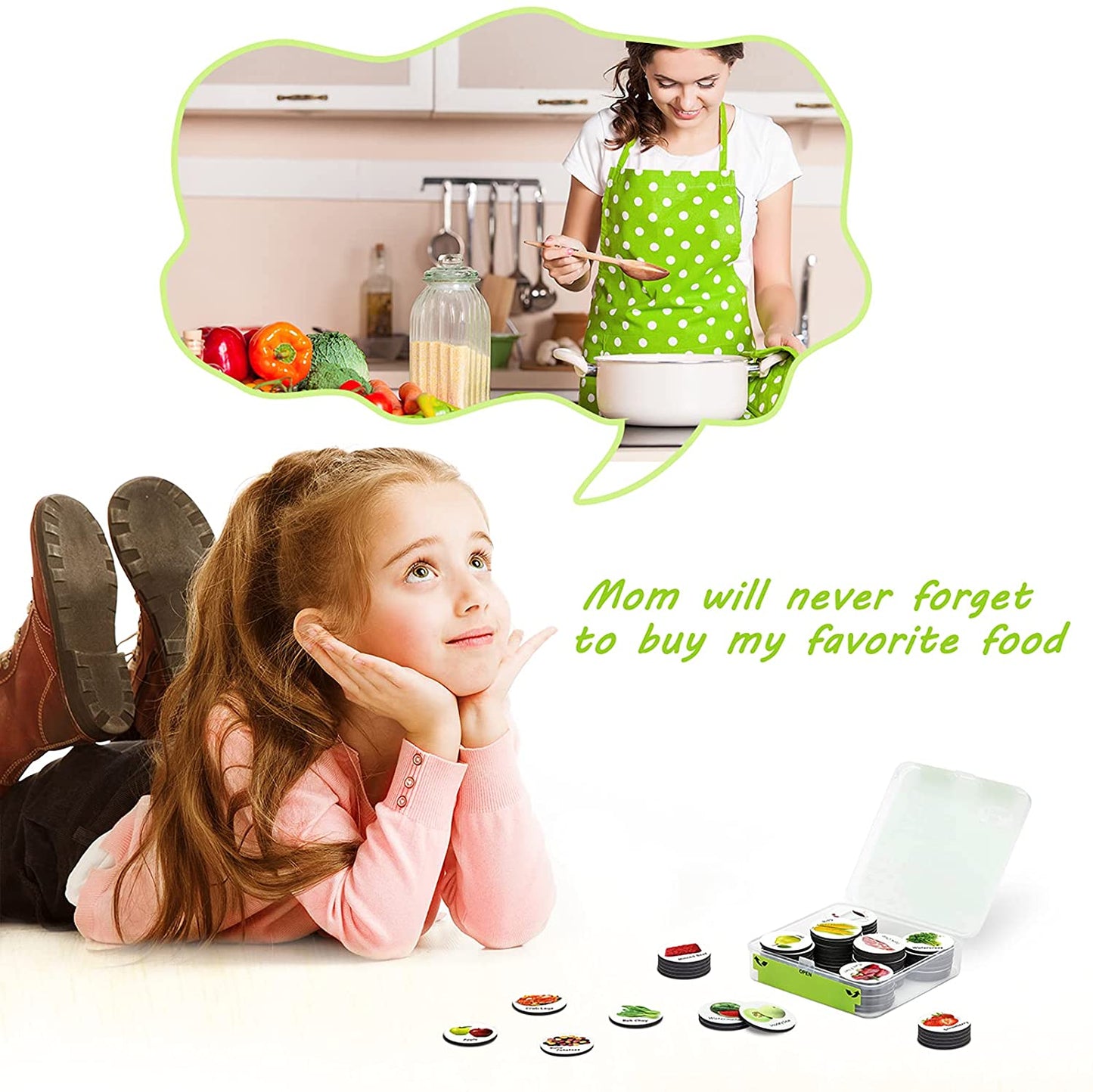 MORCART 96PCS Food List Fridge Magnets
