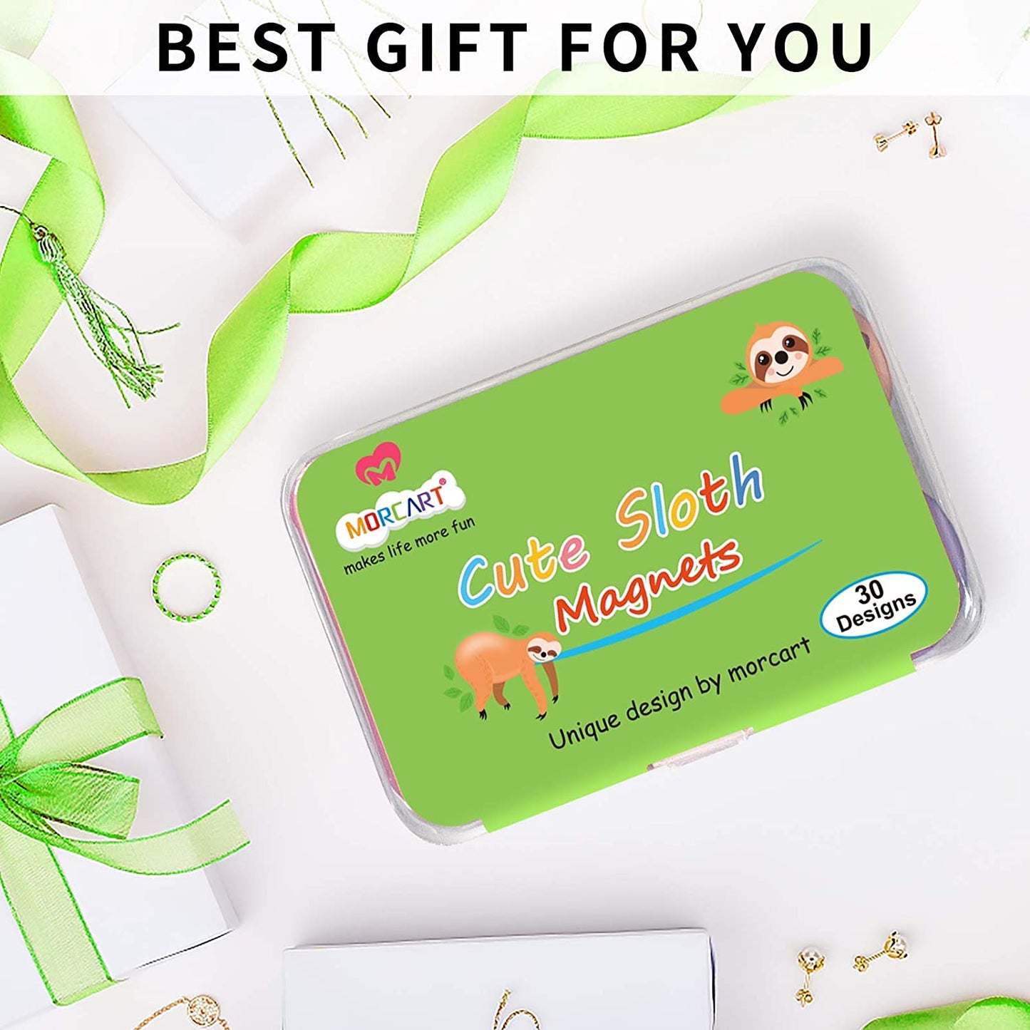 MORCART 30PCS Unique Sloth Refrigerator Magnet