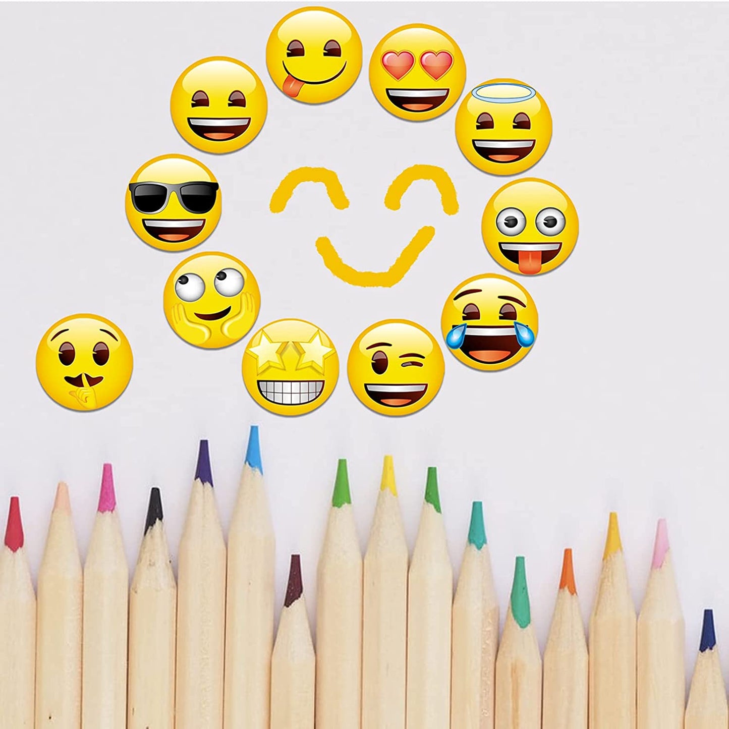 MORCART 50pcs Emoji Refrigerator Magnets