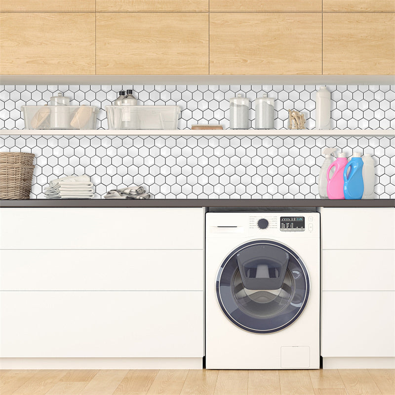 MT1069 - Regular hexagon Decals Peel And Stick Backsplash Tile , 12" x 12" White Tile