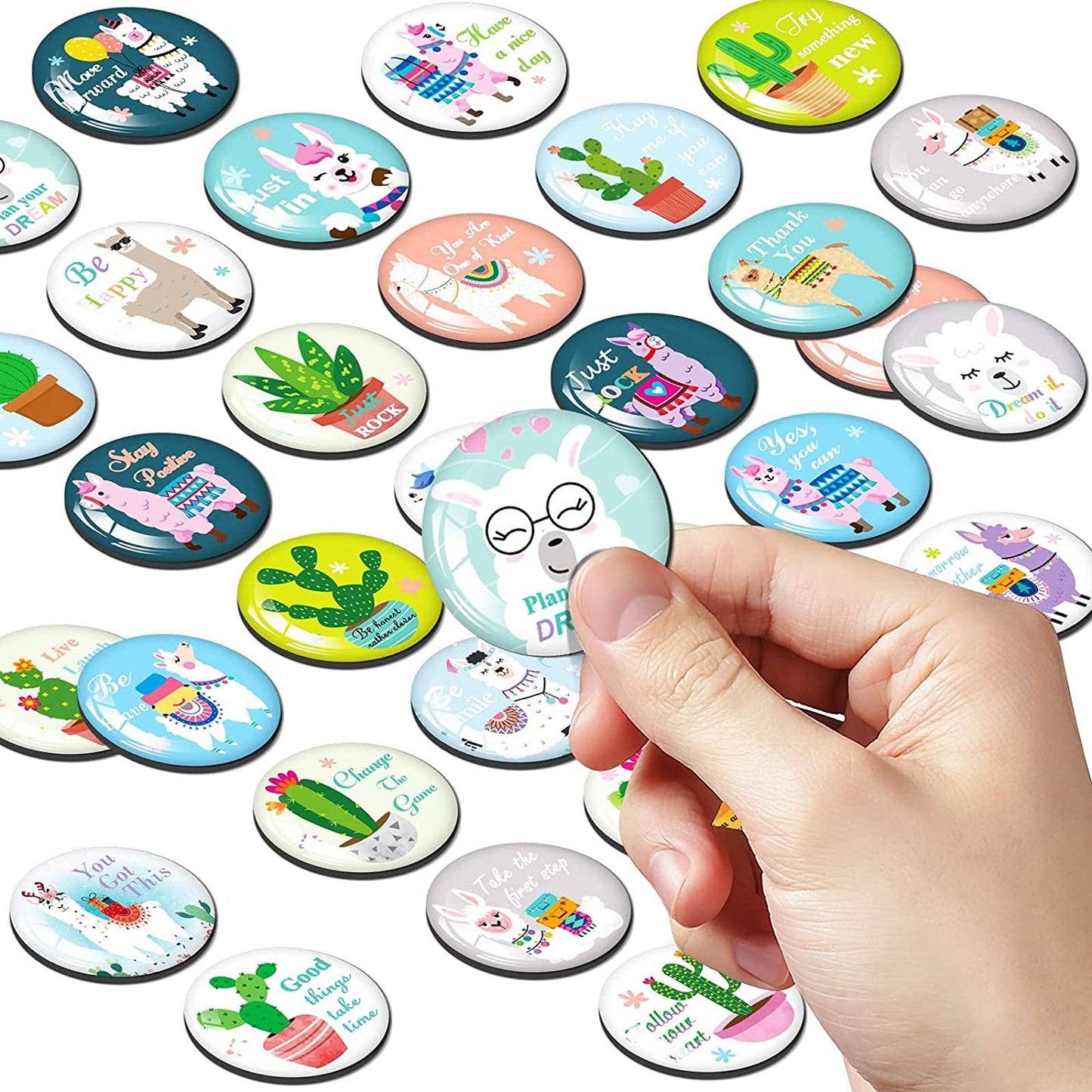 MORCART 30PCS Alpaca Inspirational Refrigerator Magnets