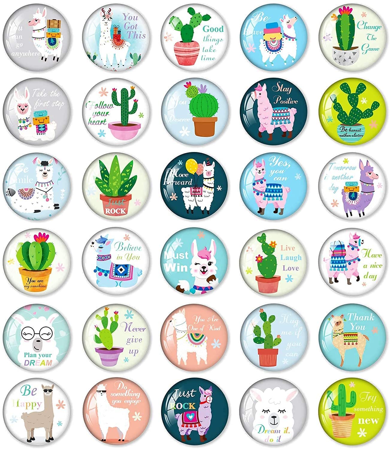 MORCART 30PCS Alpaca Inspirational Refrigerator Magnets