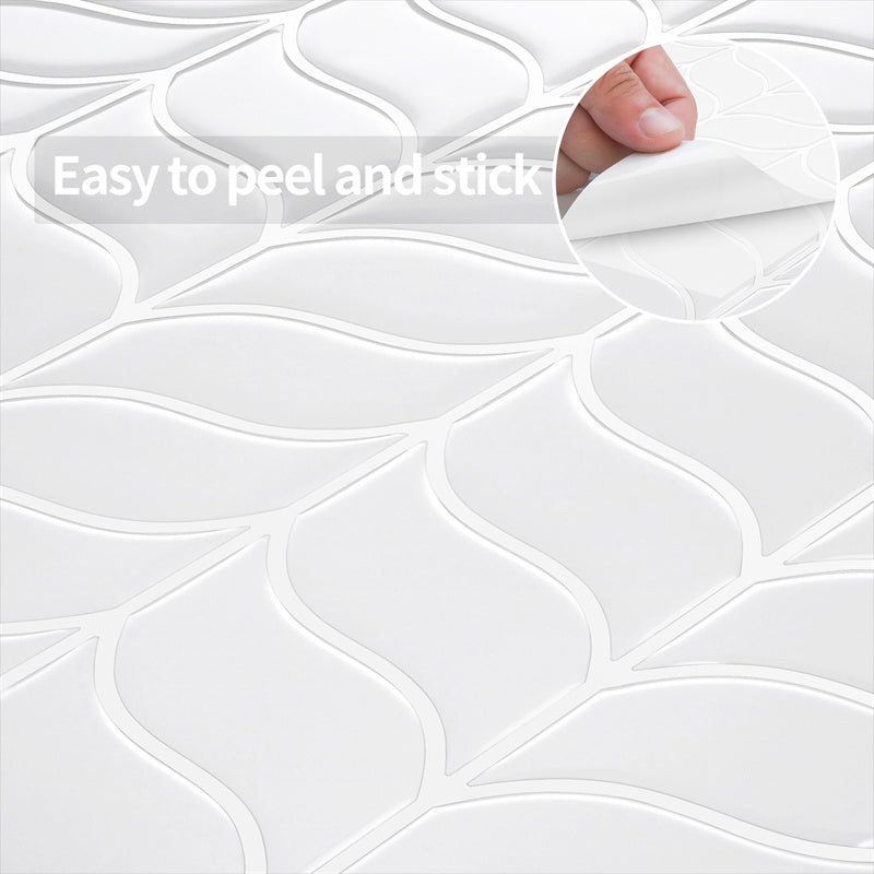 MT1044 - White Peel And Stick Backsplash Tile , 12" x 12" Tile