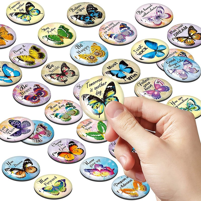 MORCART 30PCS Butterfly Inspirational Refrigerator Magnets