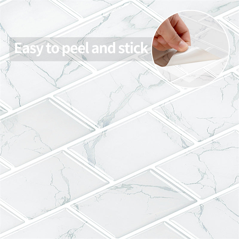 MT1013 - Subway Peel and Stick Backsplash Tile , 12" x 12" carrara marble Tile