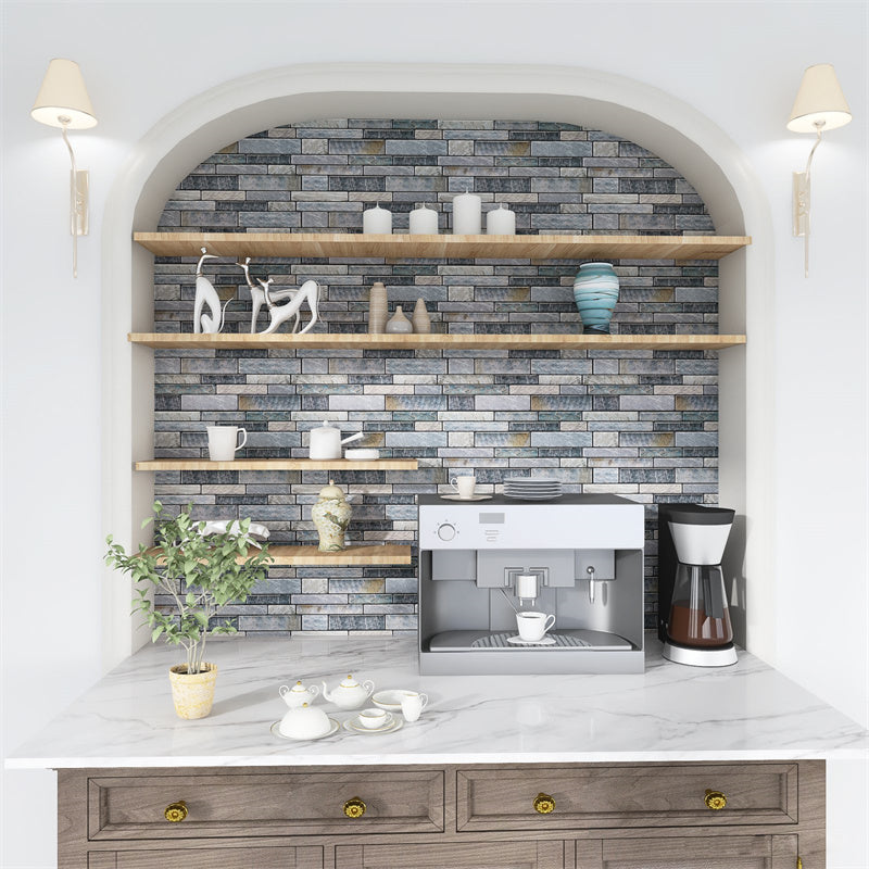 MT1174 - Oblong Walltiles Peel And Stick Backsplash Tile , 12" x 12" Marble Tile