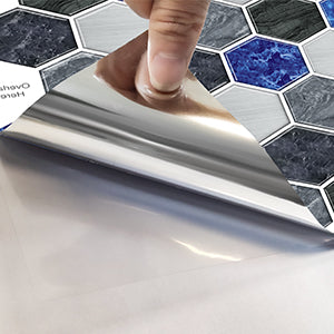 MT1227 - Hexagon Decals Peel And Stick Backsplash Tile , 12" x 12" White Tile