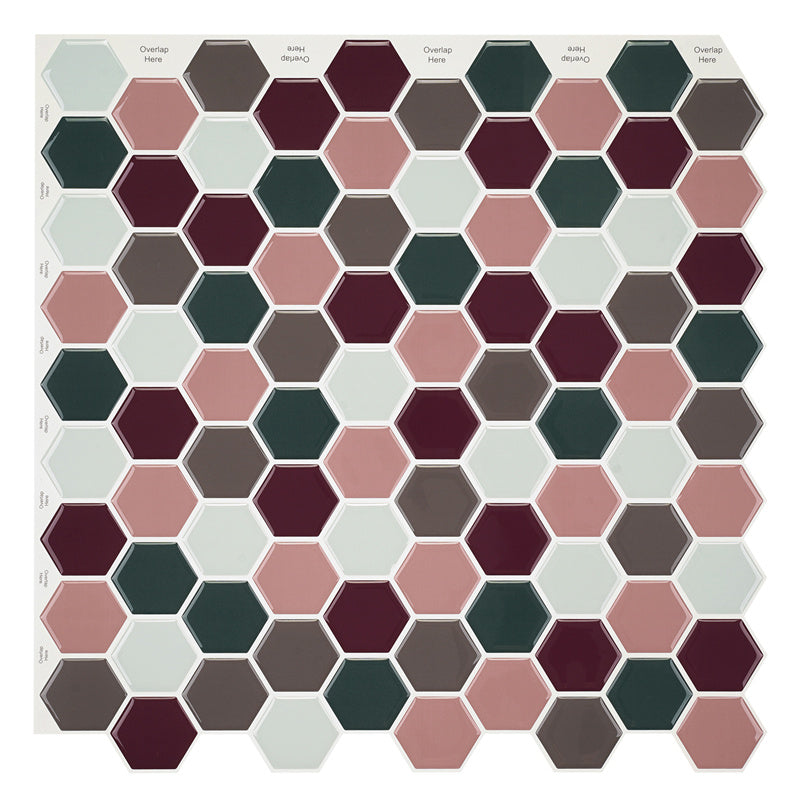 MT1184 - Regular hexagon Peel And Stick Backsplash Tile , 12" x 12" Tile
