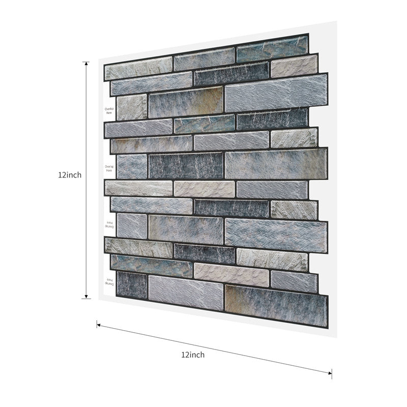 MT1174 - Oblong Walltiles Peel And Stick Backsplash Tile , 12" x 12" Marble Tile