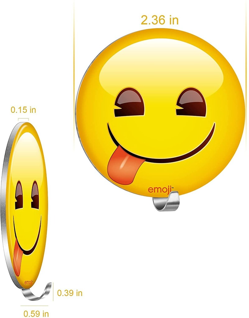 Cute Emoji Stainless Steel Adhesive Wall Hooks 4 pcs