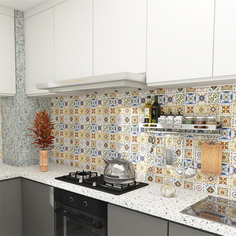 MT1105 - Baroque Decals Peel And Stick Backsplash Tile , 12" x 12" Brown Tile